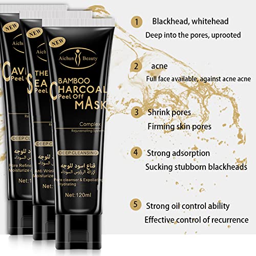 Aichun Beauty Bamboo Charcoal Peel Off Mask Complex Rejuvenating System Deep Cleansing Exfoliating Hydrating 120Ml/4.06Fl.oz #TOP1