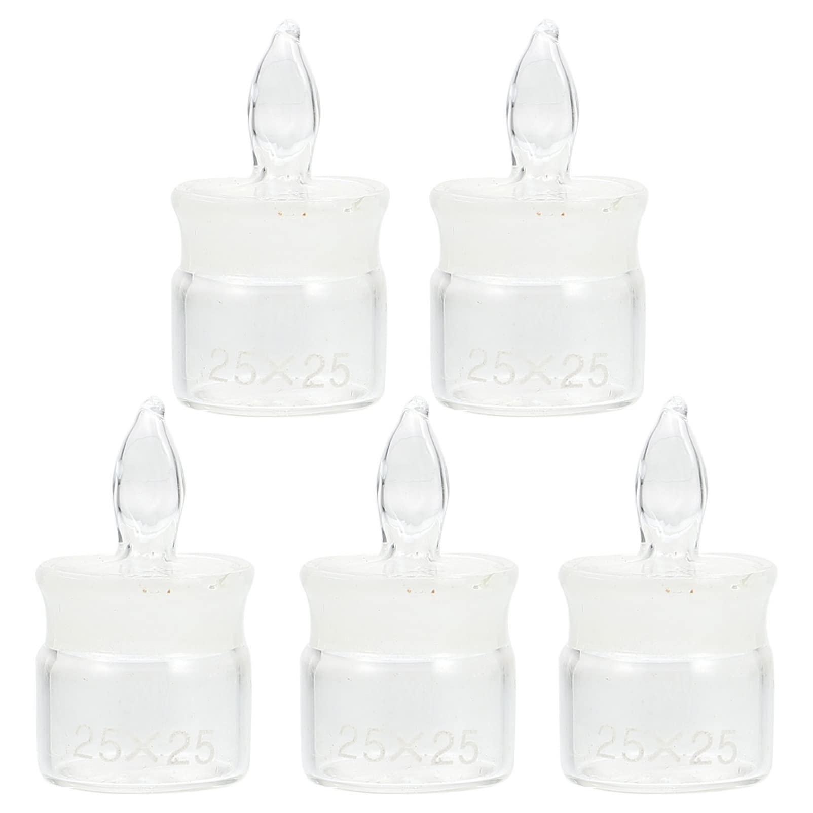 iplusmileChemistry glassware labware, 5pcs Weighing Bottle Clear Glass Specific Gravity Bottles with Lid Laboratory Equipment Laboratory Supplies 25 * 25mm