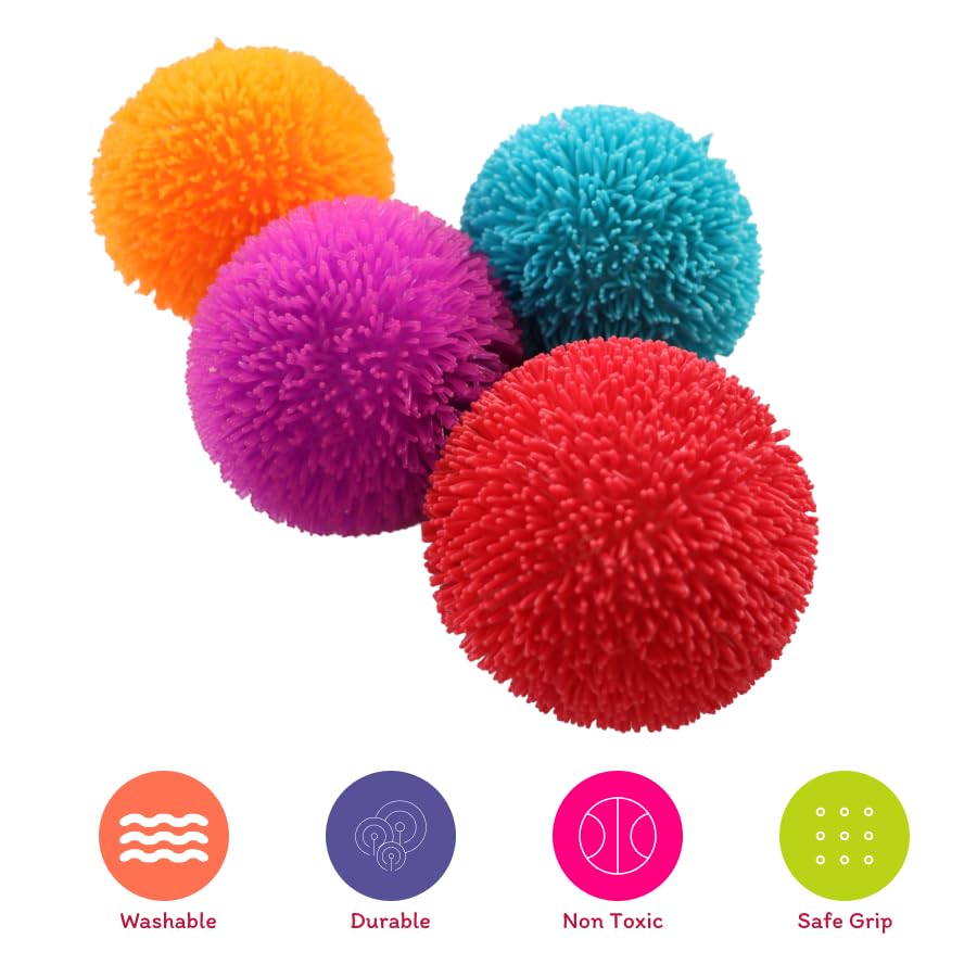 Image of Joy by Scoobies Fur Skin Ball | Spiky Sensory Fidget Toy | Soft Puffer Texture | Non-Toxic TPR Rubber | Calming Squeeze for Kids & Adults