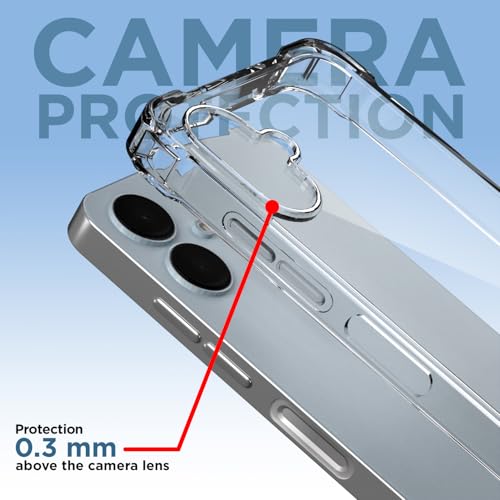 Image of Amazon Basics Back Cover for Samsung Galaxy S25 FE 5G PC + TPU Clear Transparent Raised Edges Shockproof Protective Phone Bumper Case(Transparent)