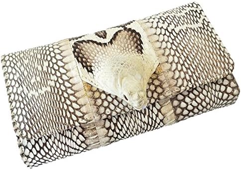 Authentic Snake Skin Women's Long Bifold Cobra Snake W/Head Purse Wallet