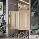 Cafe Swinging Doors Indoor Solid Wood Saloon Swing Door Hinges Included with Auto Close Features Bar Door for Shopping Malls Kitchen Restaurant Partition Parlor Butler Door (W 36 x 39in,No Paint)