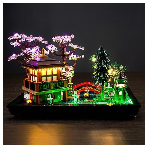 LocoLee LED Light Kit Compatible with Lego Tranquil Garden 10315 Zen Garden, DIY Lighting Set Compatible with Lego Japanese Architecture 10315 Building Set (Lights Only, No Models)