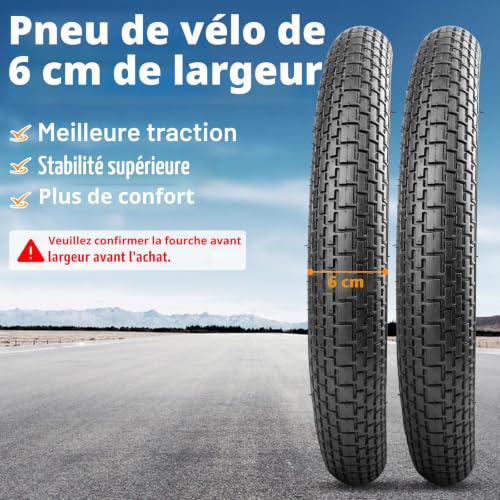 MEGHNA Pneu de vélo 16 x 2,35" + 2 chambres à air + 2 démonte-pneus – Pneus de qualité supérieure pour la vie quotidienne et VTT pour enfants – vue 6