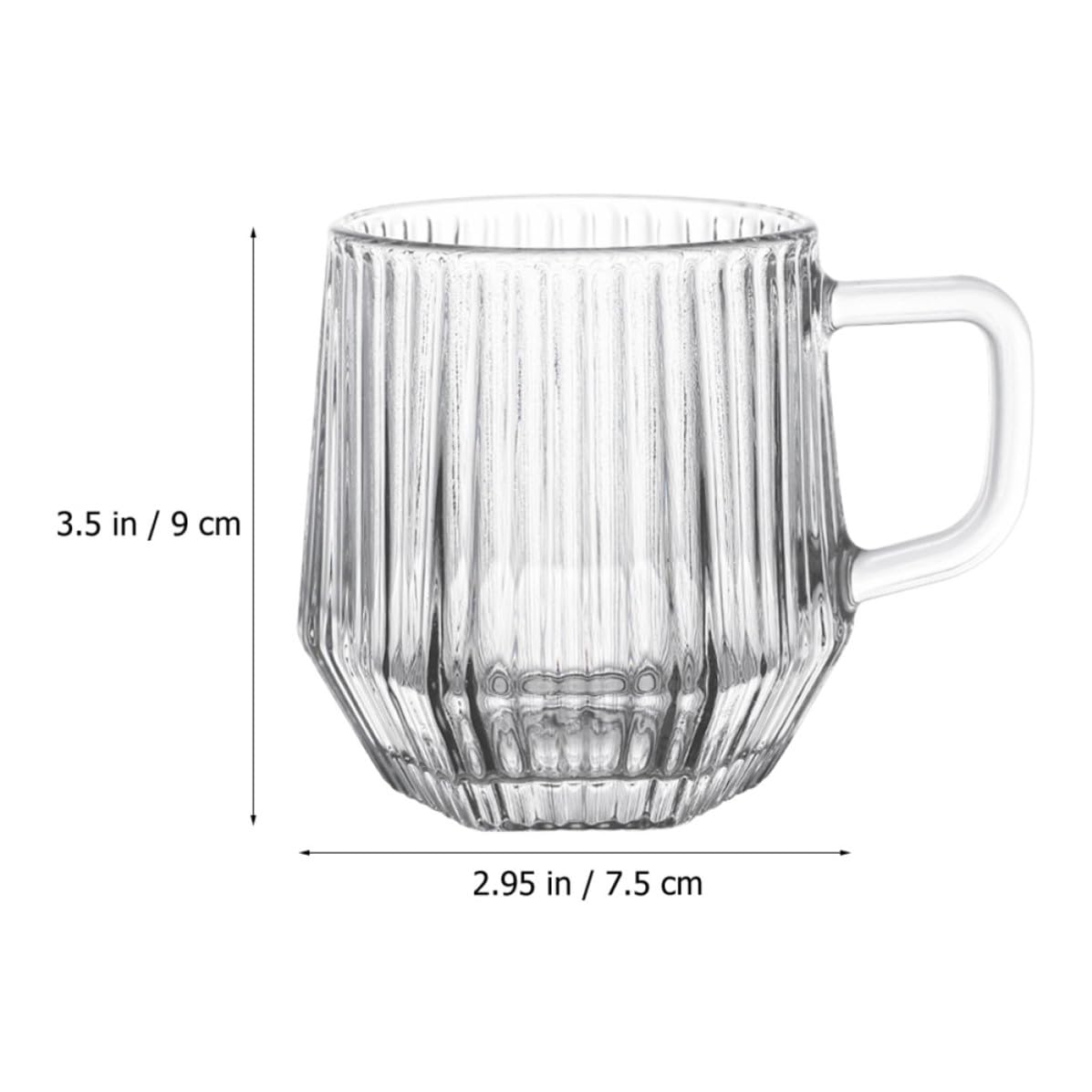 MAGICLULU Set 6 Tazze in Vetro con Manico, Bicchieri a Righe Verticali, Design Raffinato e Classico, per Caffè, Tè e Bevande Calde o Fredde