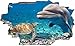 Delfin Schildkröte Meer Fische Wandtattoo Wandsticker Wandaufkleber C0171 Größe 40 cm x 60 cm