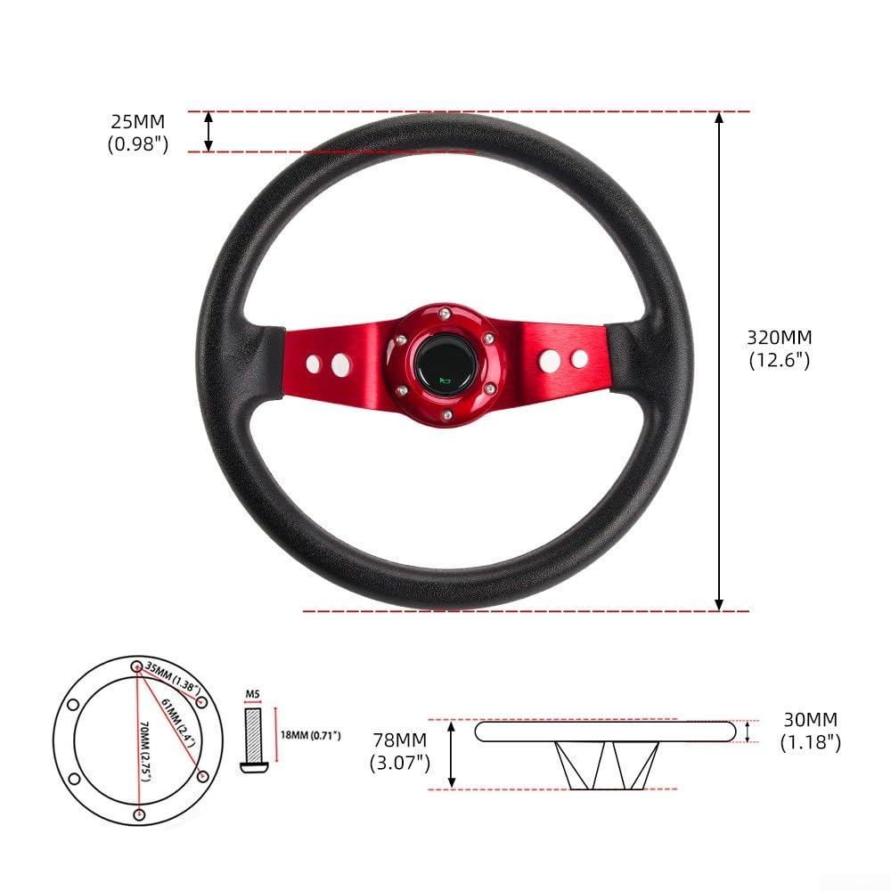 Sim Racing Volant compatible avec pédales (rouge)