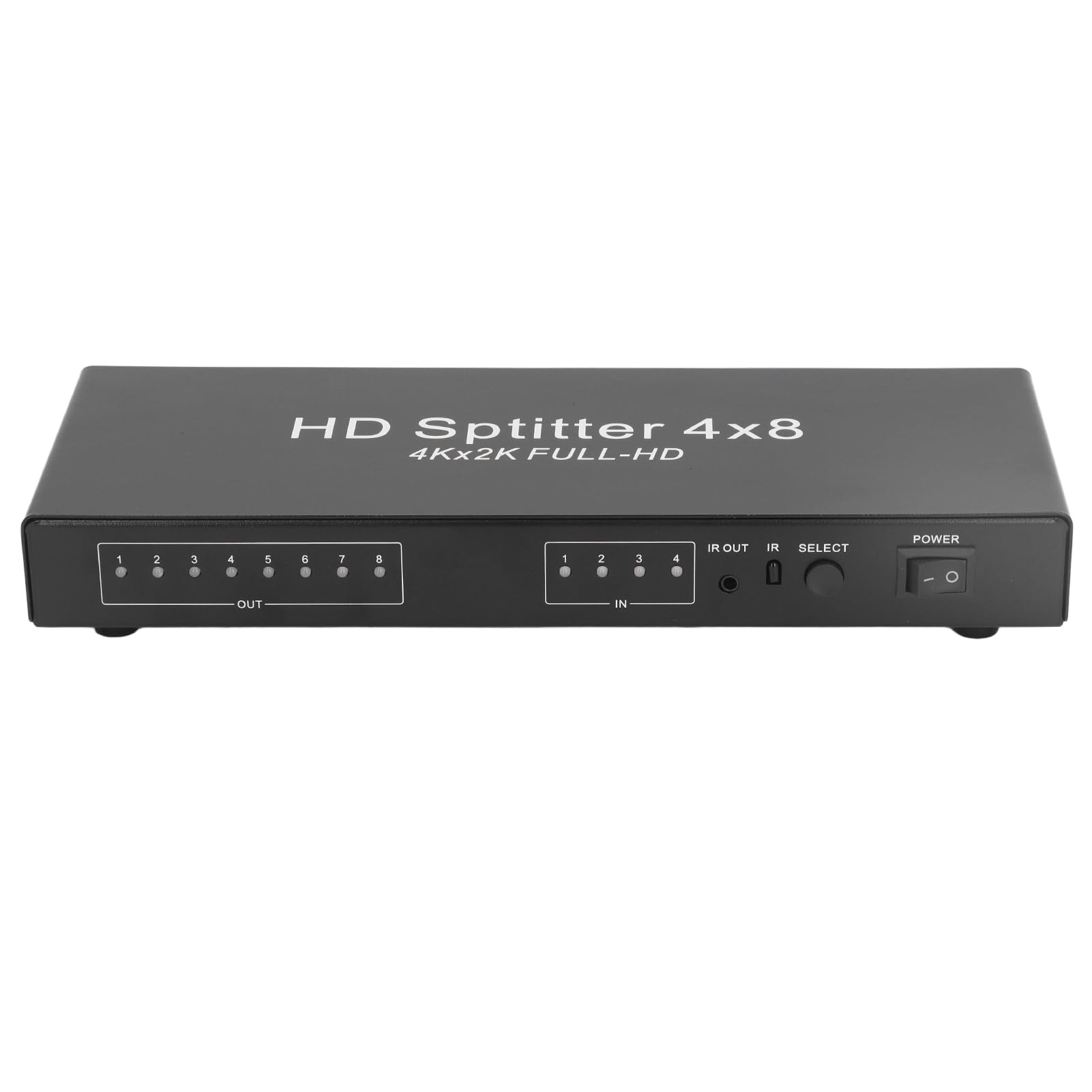 HDMI 4K 4 Ingressi 8 Uscite, Commutatore Splitter HDMI 4x8 con Telecomando, Selettore HDMI a 4 Porte Supporto HDMI1.4, per Proiettore, per, per, per TV (Spina