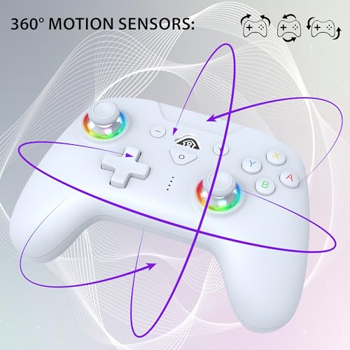 Mando para Nintendo Switch y Switch 2 mando Switch inalámbrico bluetooth con LED blanco 3