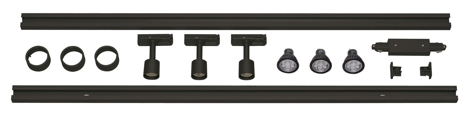 SLV KIT rail 1 allumage PURI. noir. 2x1m. 3x PURI spot et sources LED