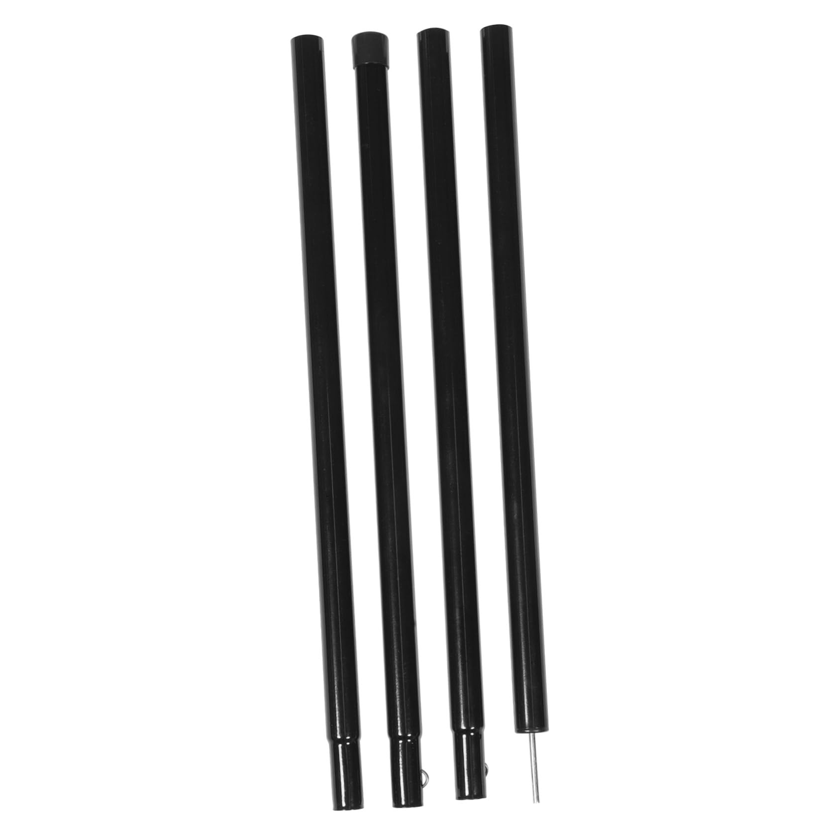 Lot de 4 Poteaux de Tente en Fer Noir, Kit de Support pour Toile de Tente, Design Épais, Facile à Ranger, pour Montage D’abris et Stabilité Accrue
