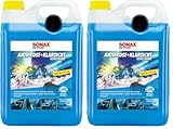 SONAX AntiFrost+KlarSicht Konzentrat (5 Liter) Scheibenreiniger-Konzentrat mit Frostschutz für die Scheibenwaschanlage | Art-Nr. 03325050 (Packung mit 2)