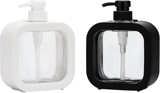Aoyfuwell 2-Pack 500ml Hand Soap Dispenser Set in White & Black
