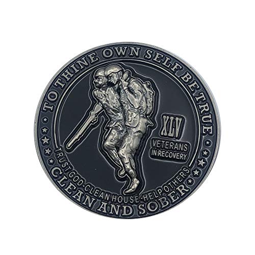 Veterans in Recovery AA Chip Sobriety Coin (1-60 Years) with Third Step Prayer on The Back. My Recovery Store AA Medallion