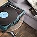 Record Player, Miric Suitcase Record Player with Speakers, 3 Speed Belt-Drive Vinyl Turntable, Portable Record Player for 7/10/12inch Vinyl Records, Support USB/SD/AUX Vinyl Record Player-Jade Blue