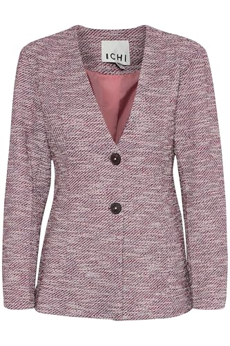 ICHI IHKATE Damen Blazer Longblazer/Kurzblazer Jacke figurumspielend, Größe:L, Farbe:Pink Berry Bouclé (204150)