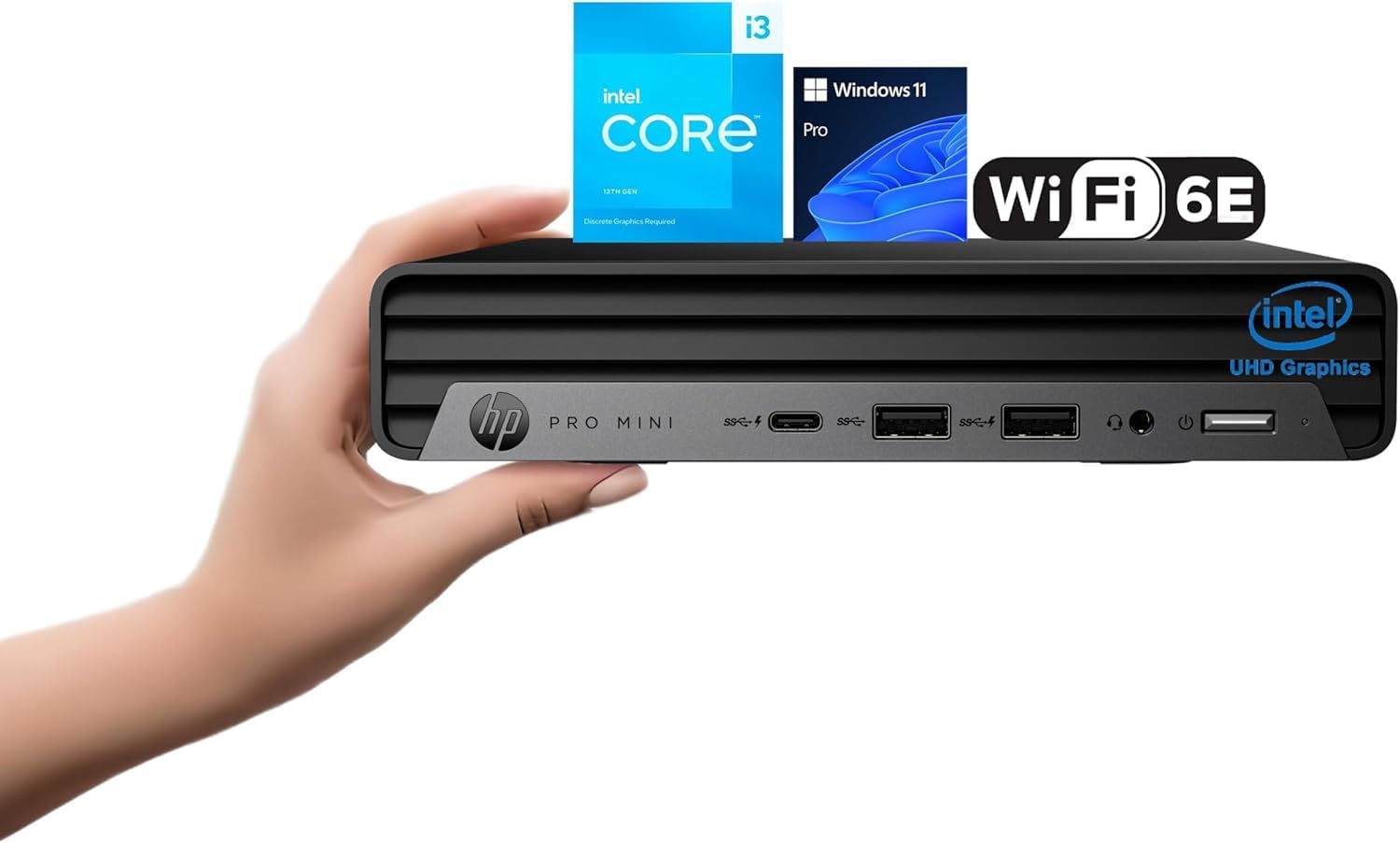 2025 Pro 400 G9 Mini PC Desktop Computer, Latest 13th Gen Intel Core i3 CPU, 16GB DDR5 RAM, 512GB PCIe SSD, Triple 4K Display Support, USB-C, Bluetooth 5.2, WiFi 6E, KB&Mouse, Windows 11 Pro
