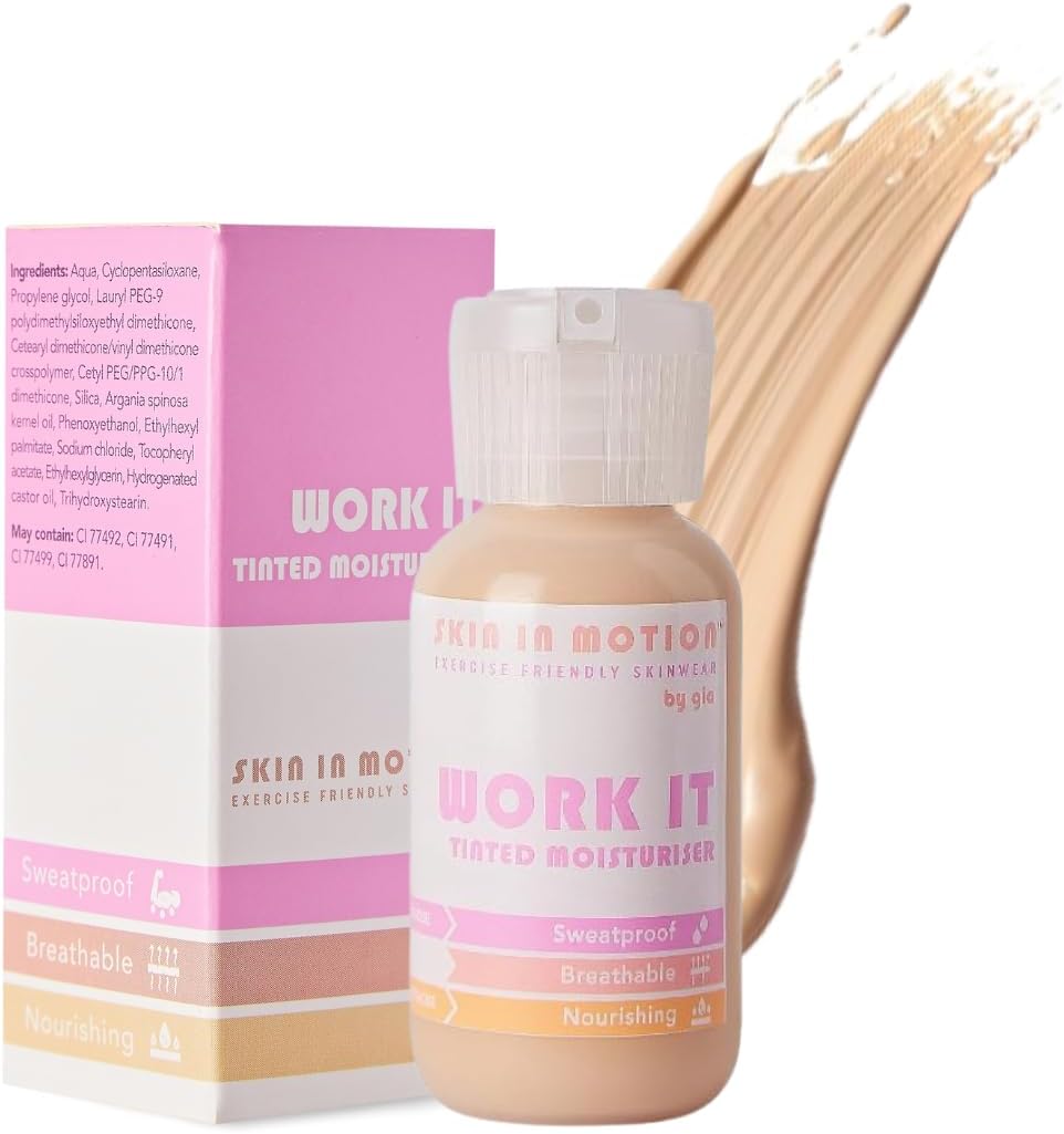 Work It Sweatproof Tinted Moisturiser | Shade: Light | Buildable Hydrating Skin Tint | Everyday Use | Lightweight Anti-Redness Tinted Moisturiser & Sweatproof Foundation Alternative