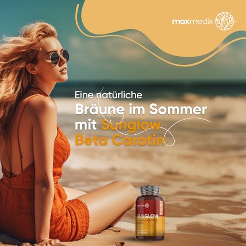 Bräunungskapseln maxmedix Sunglow Beta Carotin Komplex für Hautpigmentierung