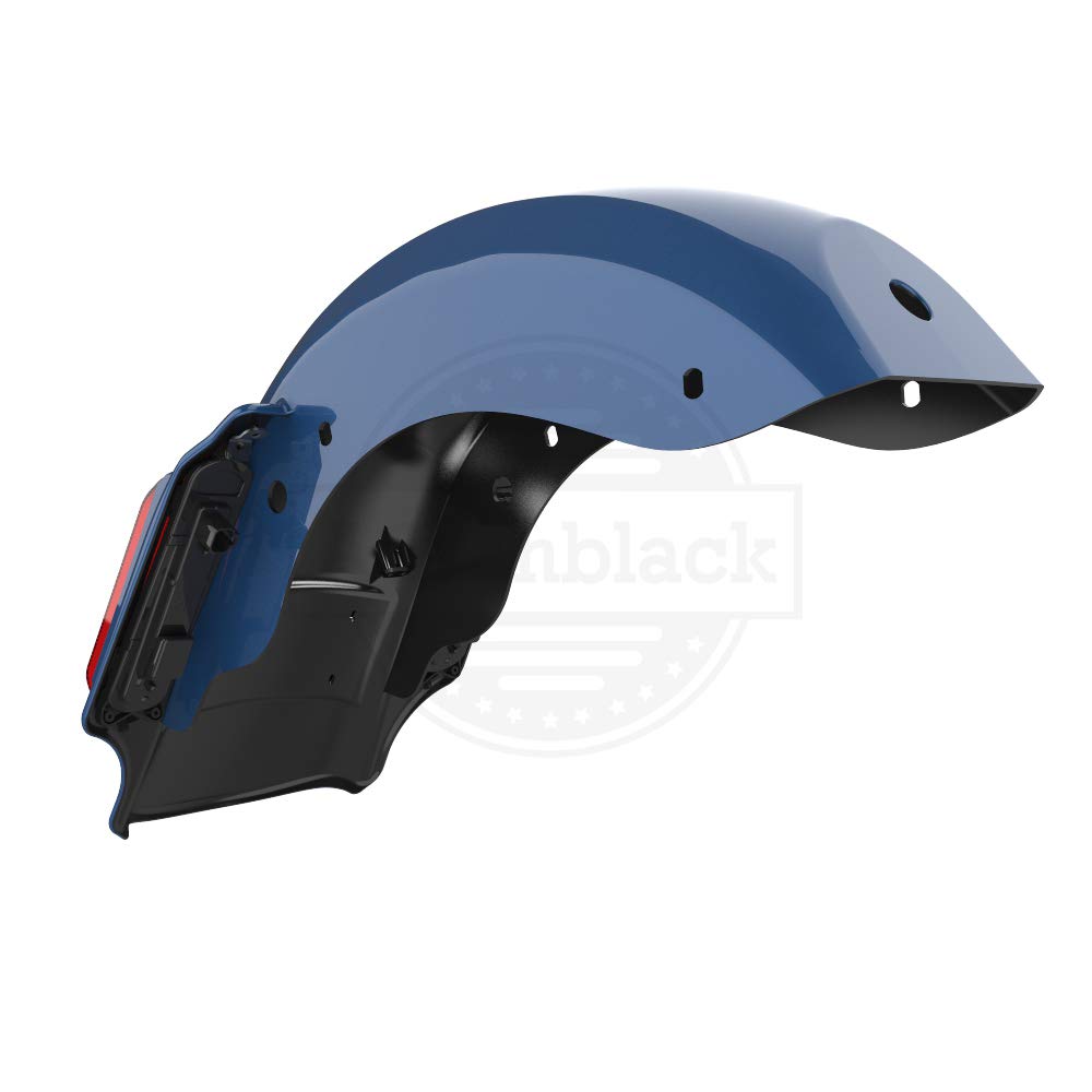 Amazon.com: Advanblack Dominator Stretched Rear Fender, Red Lens