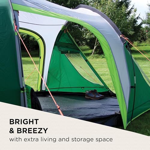 Coleman Chimney Rock 3 Plus Tent, 3 person tunnel tent, 3 man camping tent, large darkened sleeping cabin blocks up to 99% of sunlight, waterproof HH 4.500 mm