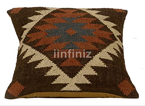 Housse de coussin en jute turque bohème faite main pour salon 45x45 - 5