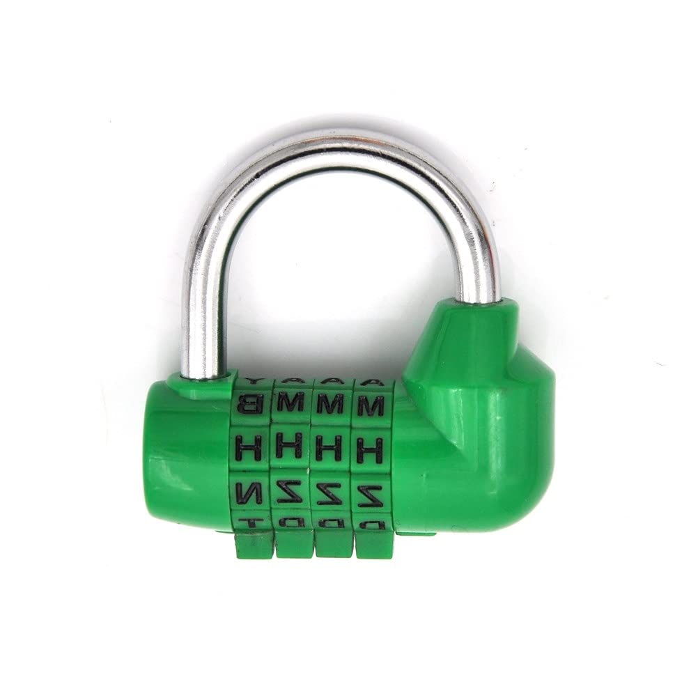 Ykmyxz Grün Combination Lock， 4 Dial Digit Letter Combination Travel Code Lock Diary Password Padlock Luggage(Grün)