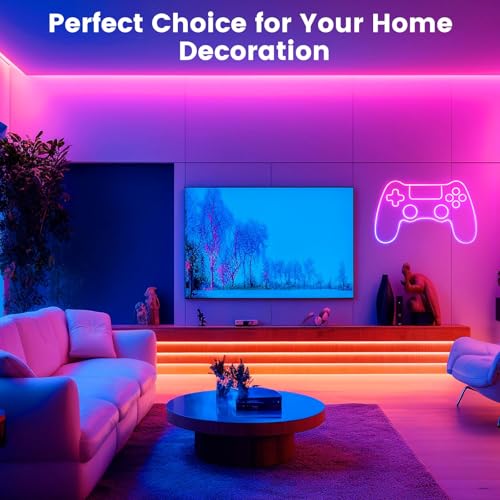 Cinta LED Neon RGB 32.8 pies con control remoto y App miniatura 4