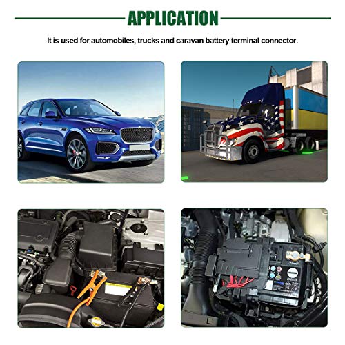 Keadic 8Pcs Copper Battery Terminals Negative And Positive Car Battery Cable Terminal Clamps Connectors With Heavy Duty Copper Ring Terminal Assortment Kit For Car Van Carts #TOP5