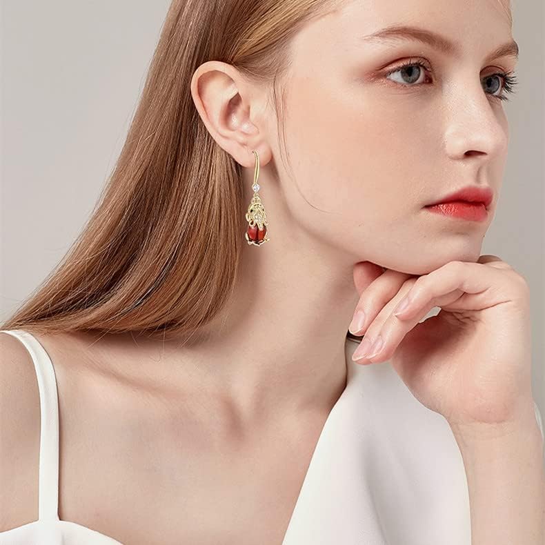 Miniatura 3 de Pendientes de gota Joyas Rubí 18K Pendientes Stud Joyería Pendiente Banquete de Cumpleaños y Bar Mitzvah