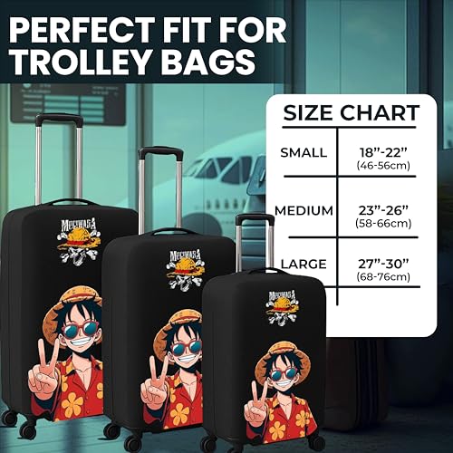 Image of WanderWraps Spendex Polyester Protective Luggage Cover | Hard Luggage Trolley Bag Cover | Washable | Dust Proof | Stretchable | L - 28 inch | Strawboundd