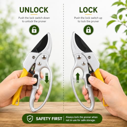 Image of Gardening Scissor Stainless Steel Garden Snip with Safety Lock Garden Shears Sharp Cutter Pruners Scissor for Lawn, Garden & Potted Plants (PACK OF 1)
