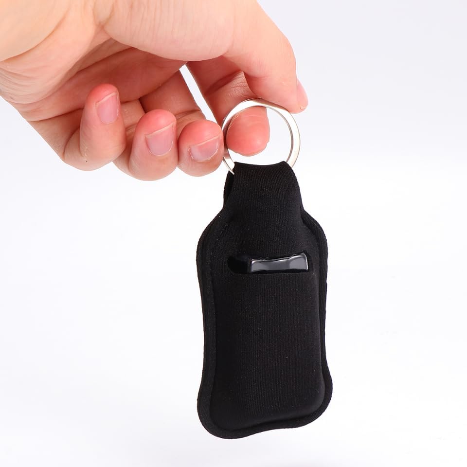 Ipetboom Refillable Travel Bottle Set with 4 Empty Bottles and Portable Protective Keychain Covers for Perfume and Toiletries Storage 4.72 Inch