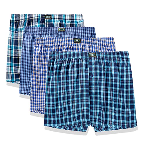 Men's Woven Boxer Shorts 100% Cotton,Underwear Boxers for Men Loose fit