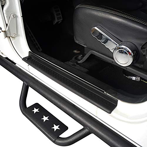 U-Box Jku Door Entry Guard Sill Protector Scuff Plate Black Compatible With 2007-2018 Jeep Wrangler Jk Unlimited 4-Door #TOP3