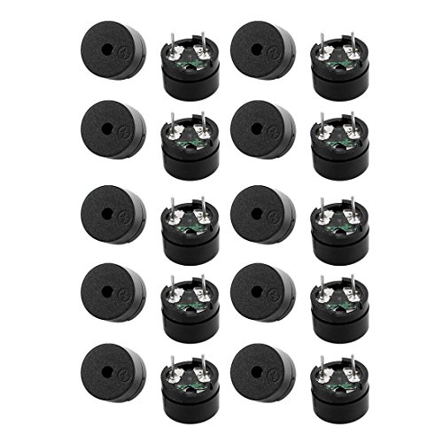 Aexit 20pcs DC Speakers 5V 2 Terminals 16ohm Impedance Passive Stereo Electronic Satellite Speakers Buzzer 12x8mm