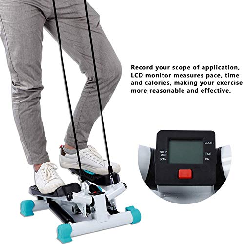 RAHYMA-Weiping-Mini-Stepper-Stair-Stepper-Exercise-Equipment-with-Resistance-Bands-and-LCD-Monitor-Adjustable-Twisting-Step-Fitness-Exercise-Machine-Indoor-WorkoutGreen