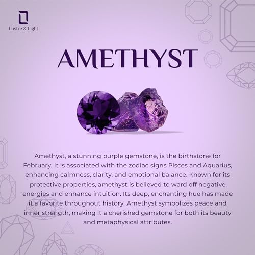 Natural Amethyst Promise Ring for Women in 18K Yellow Gold Vermeil, February Birthstone Jewelry Gifts for Her Birthday, Wedding Anniversary, Party, Graduation, Christmas, Mothers Day, Valentines by LUSTRE AND LIGHT - Used condition - Image 5