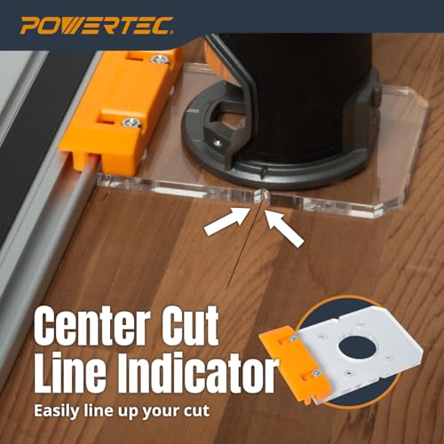 Image of POWERTEC 72026 Router Guide Rail Adapter for Milwaukee M18 Fixed Base Trim Routers - Compatible with Powertec, Makita, Festool, Milwaukee, Kreg ACS, WEN, Triton, and Ridgid Guide Rails