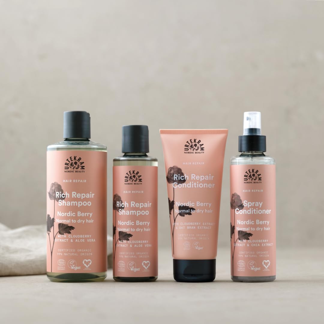 Urtekram Nordic Berry Shampoo – Formule Hydratante & Réparatrice avec Aloe Vera & Mûre Arctique – Cheveux Normaux à Secs – Douceur & Brillance – Vegan & Naturel – 500 ml