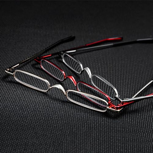 VOANZO Reading Glasses 2.5 Anti-Blue Light Lenses Small Portable Reading Glasses Slim Pen Reading Glasses Mini Compact Pen Reader -Red - Image 4