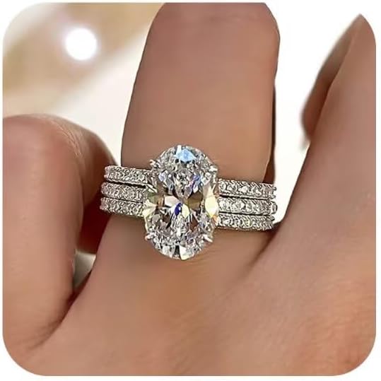 HUUGVBCO 3PC Wedding Ring Set for Women 14K White Gold-Plated Ring Marquise Cut CZ Engagement Rings Sterling Silver Bridal Set Anniversary Promise Rings Anniversary Promise Rings US 9