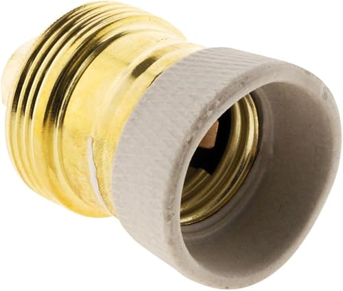 Zenitech - Casquillo E27 de Latón con Collar de Porcelana - Terminales de Tornil