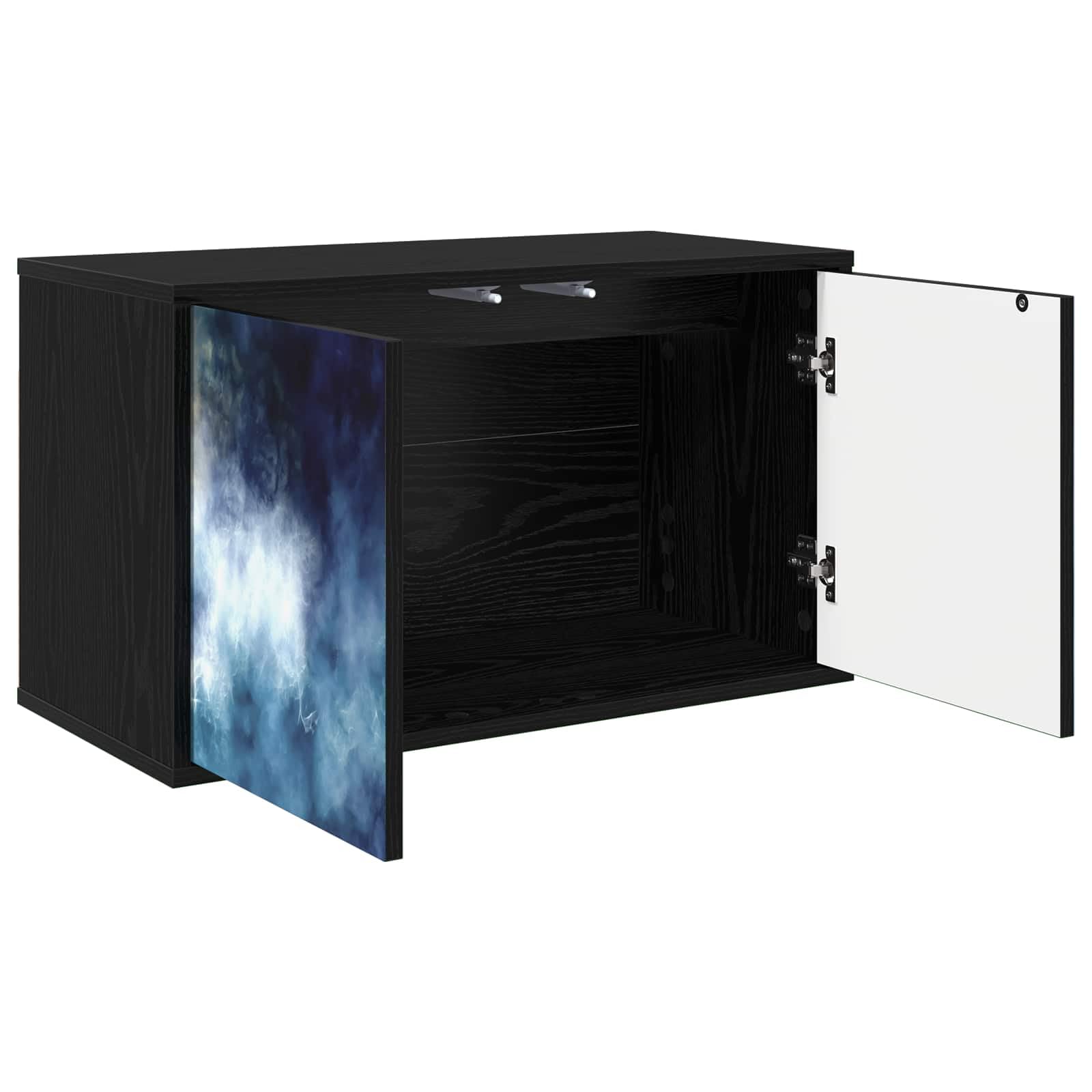 Mobile TV da Parete in Legno Ingegnerizzato 69 x 33 x 40 cm Rovere Nero