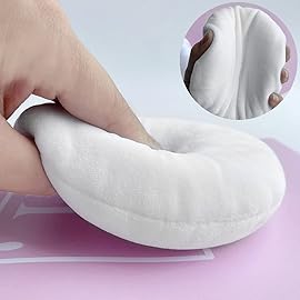 Jepeux 2 PCS large Powder puff, 5 inch cotton super soft Powder puff, washable, loose powder puff, body puff round (White)