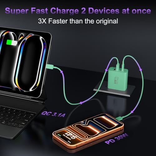 Image of USB C Charger Block Fast Charging, 60W Phone Charger USBC Wall Plug Adapter