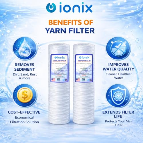 Image of IONIX Jumbo Thread Filters, Jumbo Size Thread Filter for Whole House Water Filters, Over Head Tank Filters (2)