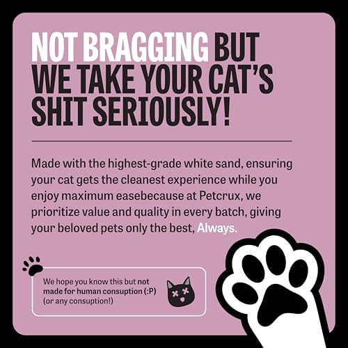 Image of PetCrux Pet Exclusive White Sand Lavender Scented Cat Litter | Made with the Highest Grade White Sand | Superior Odour Control | 99.9% Dust Free Scoopable (for Multiple Cats), 5kg, Pack of 2