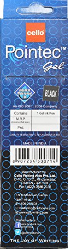 Set de 10 bolígrafos gel Cello Pointec negro miniatura 6