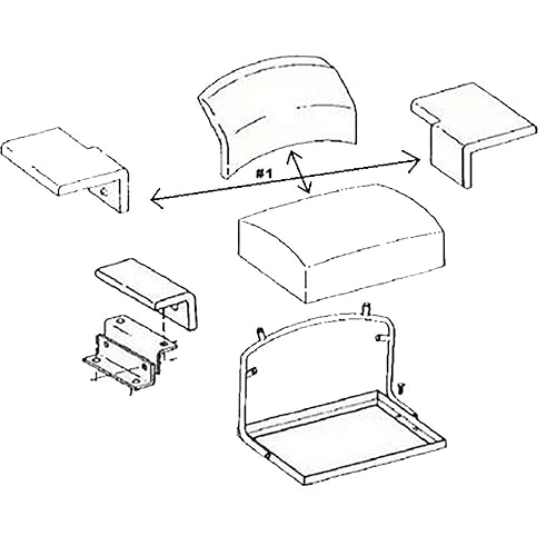Miniatura 6 de Juego de cojines de asiento de cuatro (4) piezas para John Deere Crawler Dozers 350 350B 450 450B 555